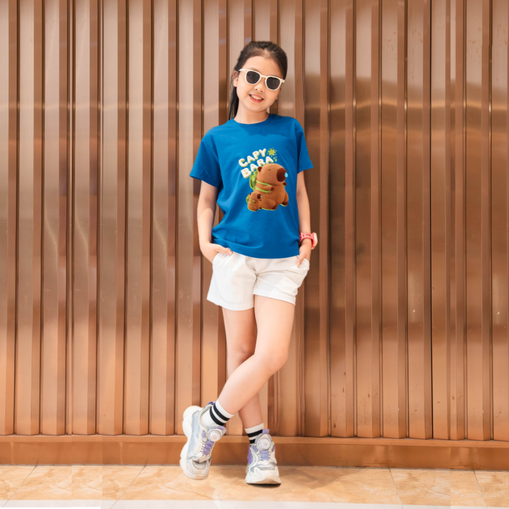 Bộ đồ bé gái in hình Capybara đeo cặp - Loza Kids BD007_thumbnail_2