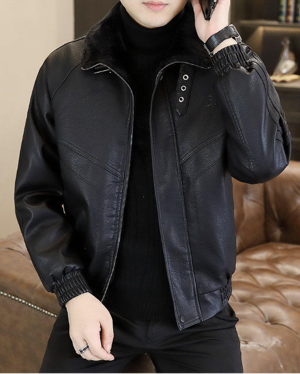Áo Khoác Da Lót Lông Cao Cấp - Phong Cách Nam