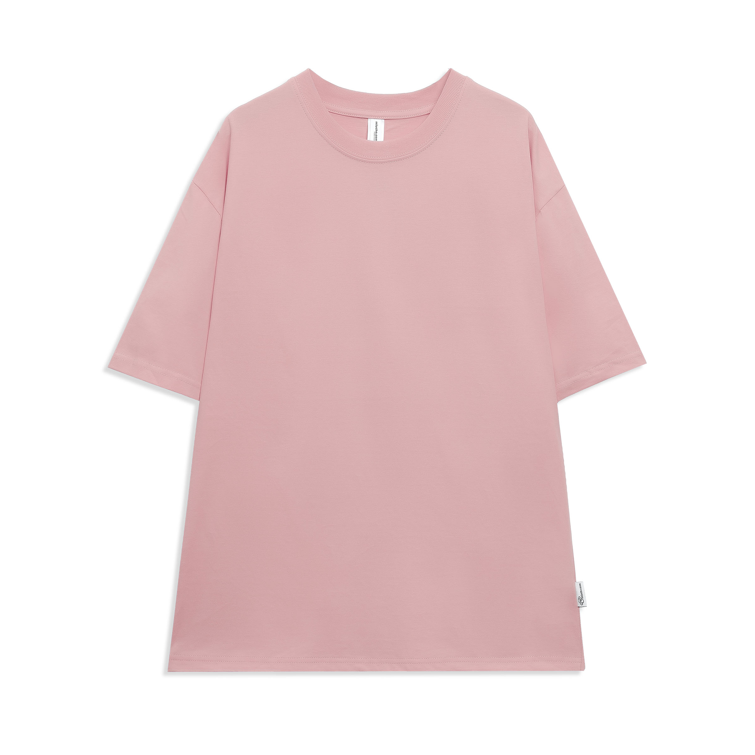 Áo thun trơn form rộng ATT01 Miucho vải cotton cổ tròn in basic Top Trắng