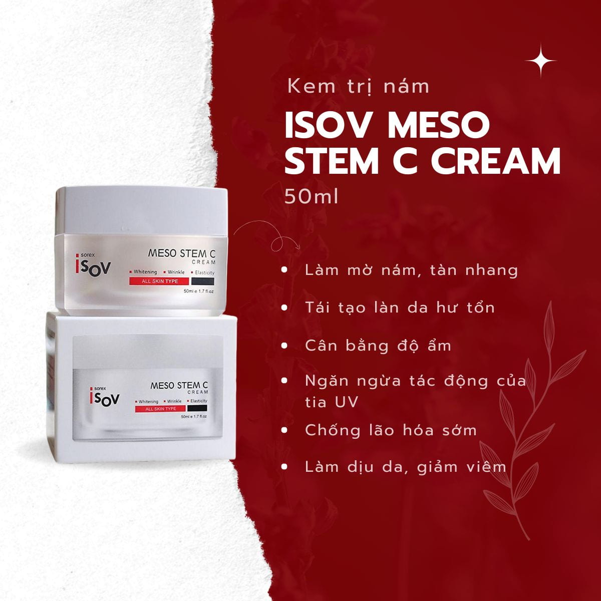 Kem trị nám Isov Meso Stem C Cream 50ml