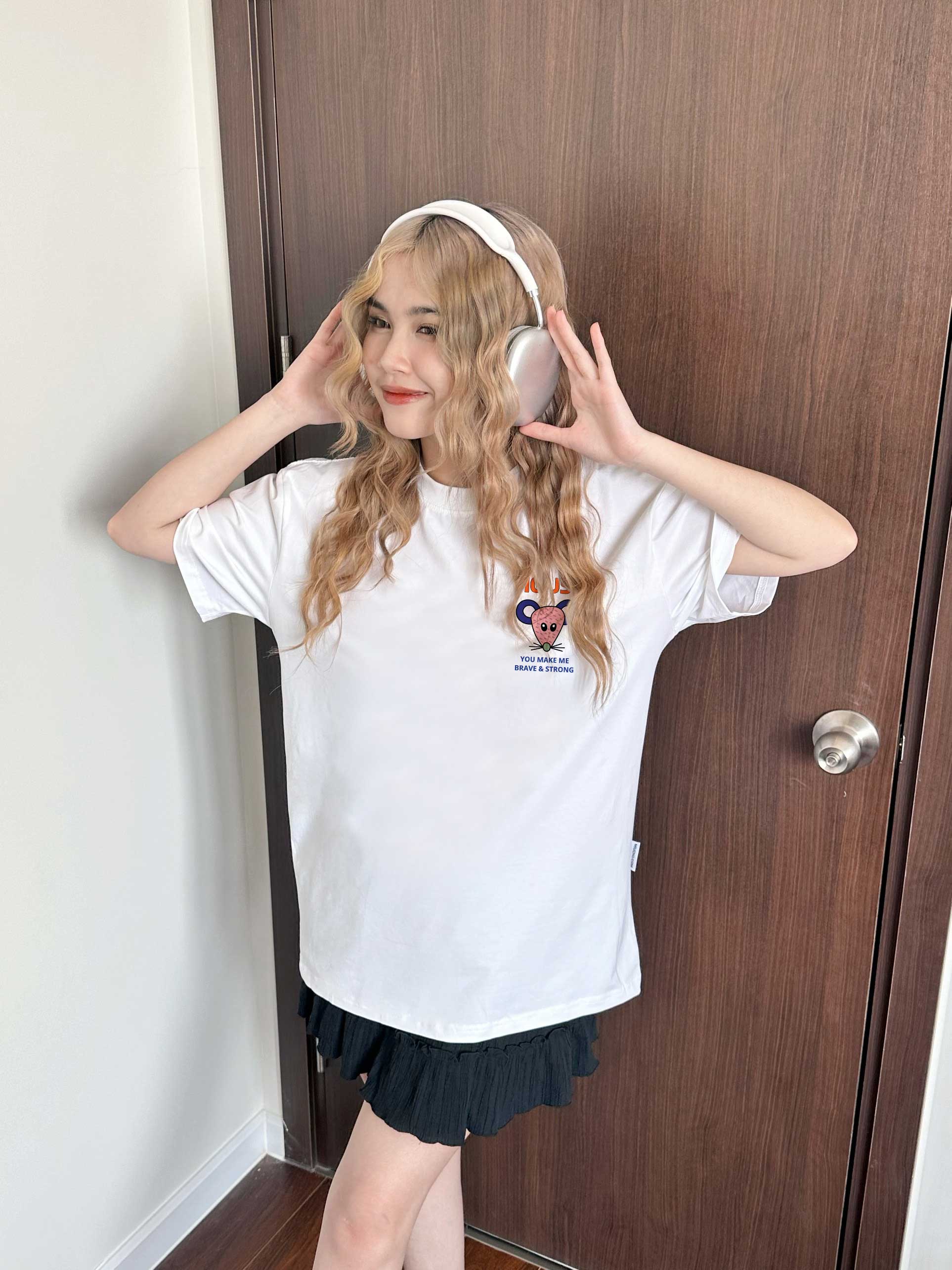 Áo thun nữ form rộng 12 con giáp tuổi Tí ( tuổi chuột) ATD420 Miucho cotton cổ tròn in graphic_thumbnail_3