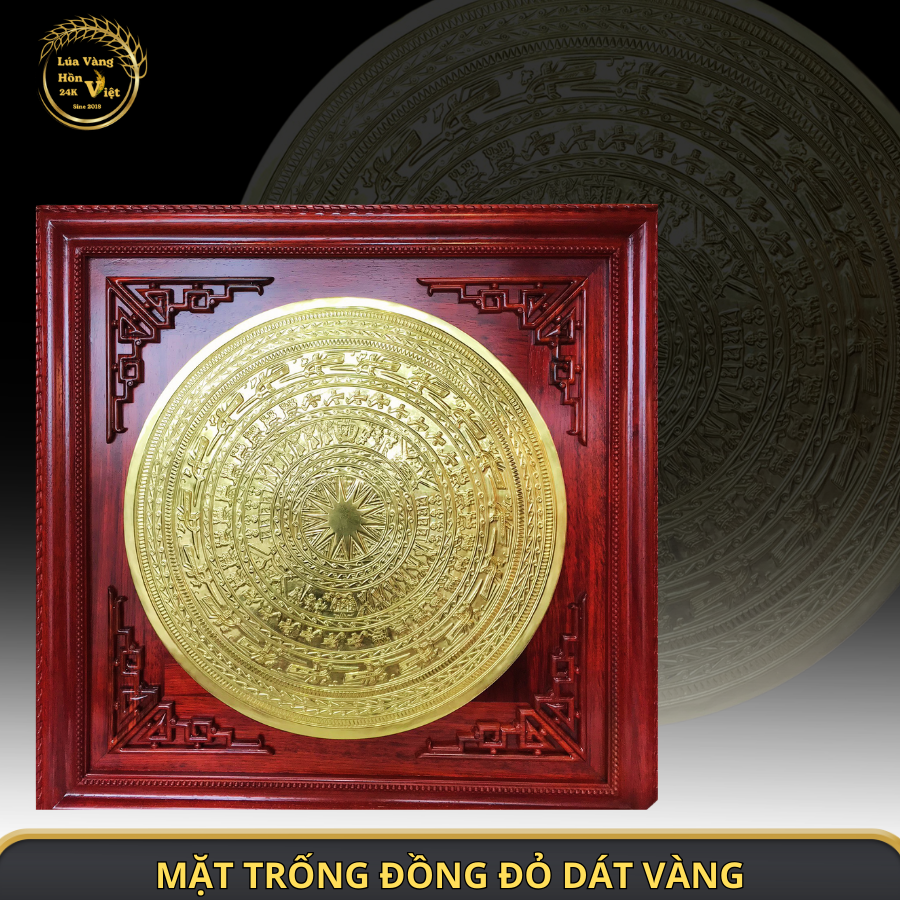 MẶT TRỐNG ĐỒNG ĐỎ DÁT VÀNG MẶT TRỐNG ĐỒNG ĐỎ DÁT VÀNG