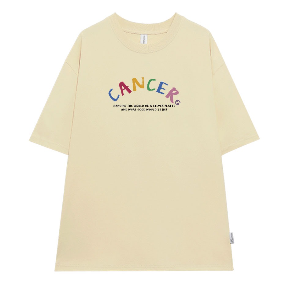 Áo thun nữ form rộng ATD375 cung hoàng đạo Cự Giải CANCER Miucho cotton cổ tròn in typography_thumbnail_4