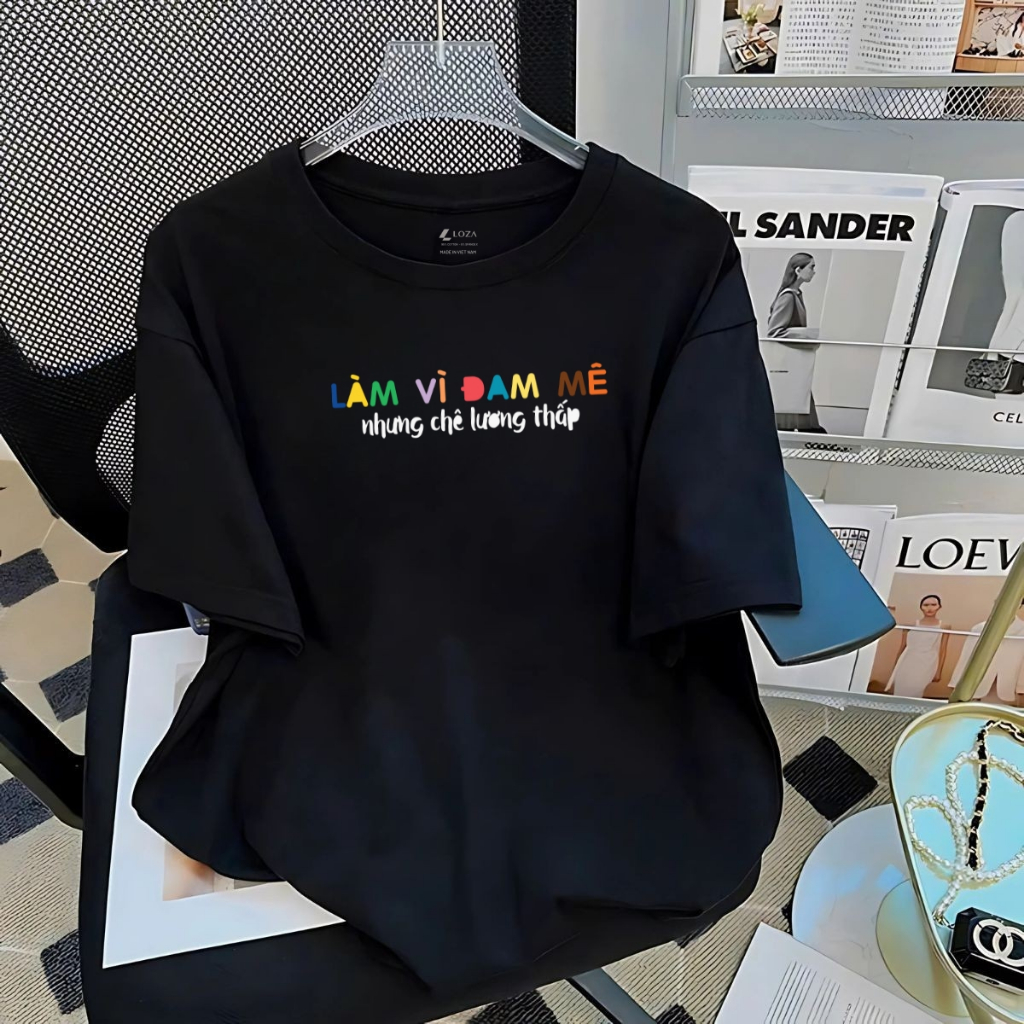 [Form rộng] Áo phông nữ in chữ 