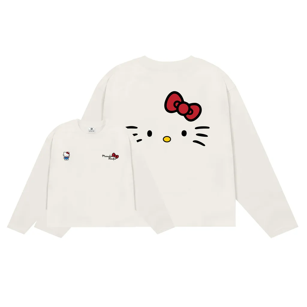 Áo thun boxy tay dài kitty dễ thương 2645 Miucho vải cotton 2c thoáng mát cổ tròn in mix_thumbnail_8