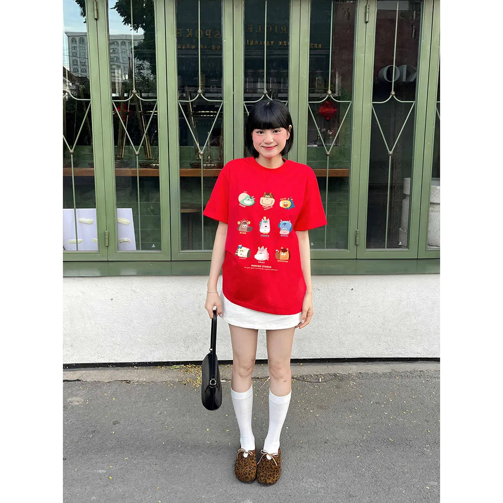 Áo thun Tết Bính Ngọ form rộng Miucho chất vải dày dặn thoáng mát hoạt hình in mix 2877_thumbnail_6