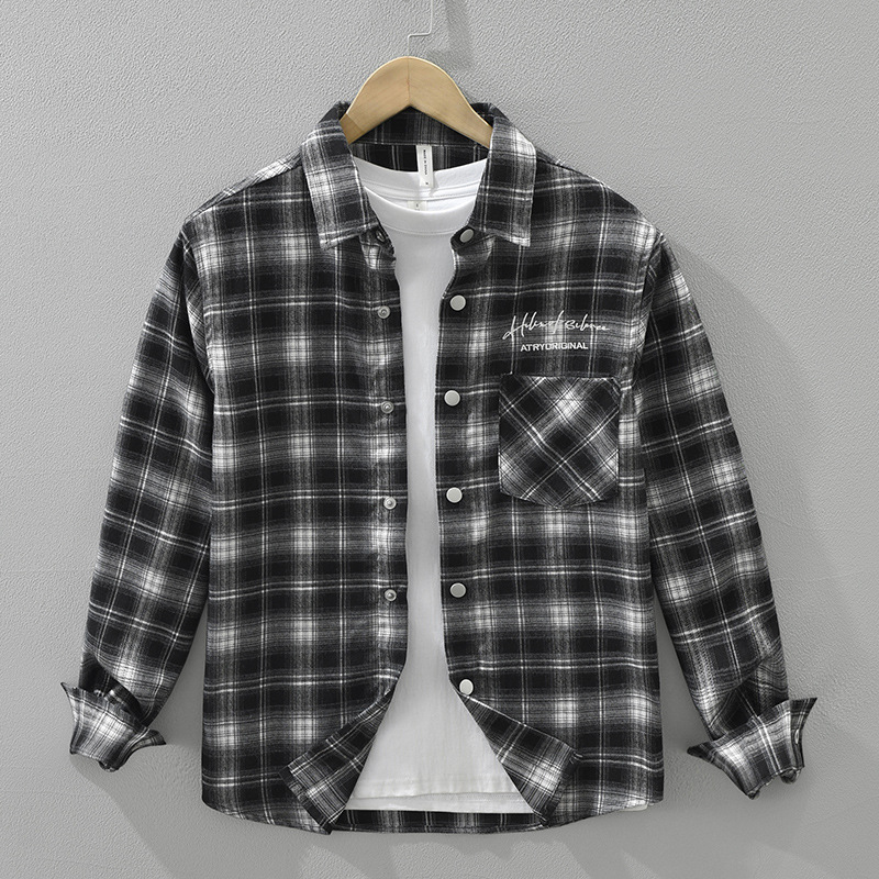 Áo Sơ Mi Denim Tay Dài Nhật Bản Nam Phong Cách Retro Dáng Rộng Thời Trang_thumbnail_4