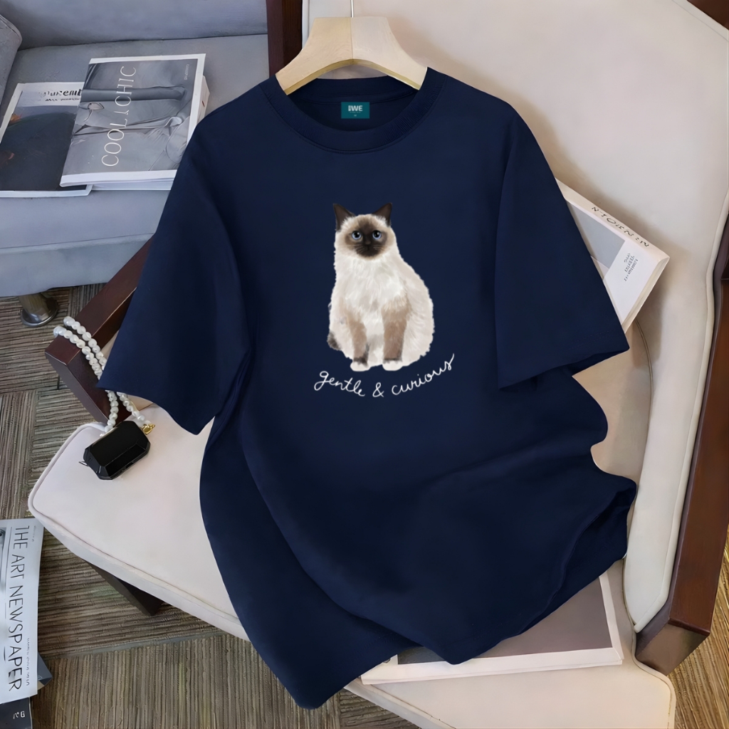 Áo thun unisex UX30-1171 mèo trắng gentle&curious dáng oversized local brand WETEE_thumbnail_6