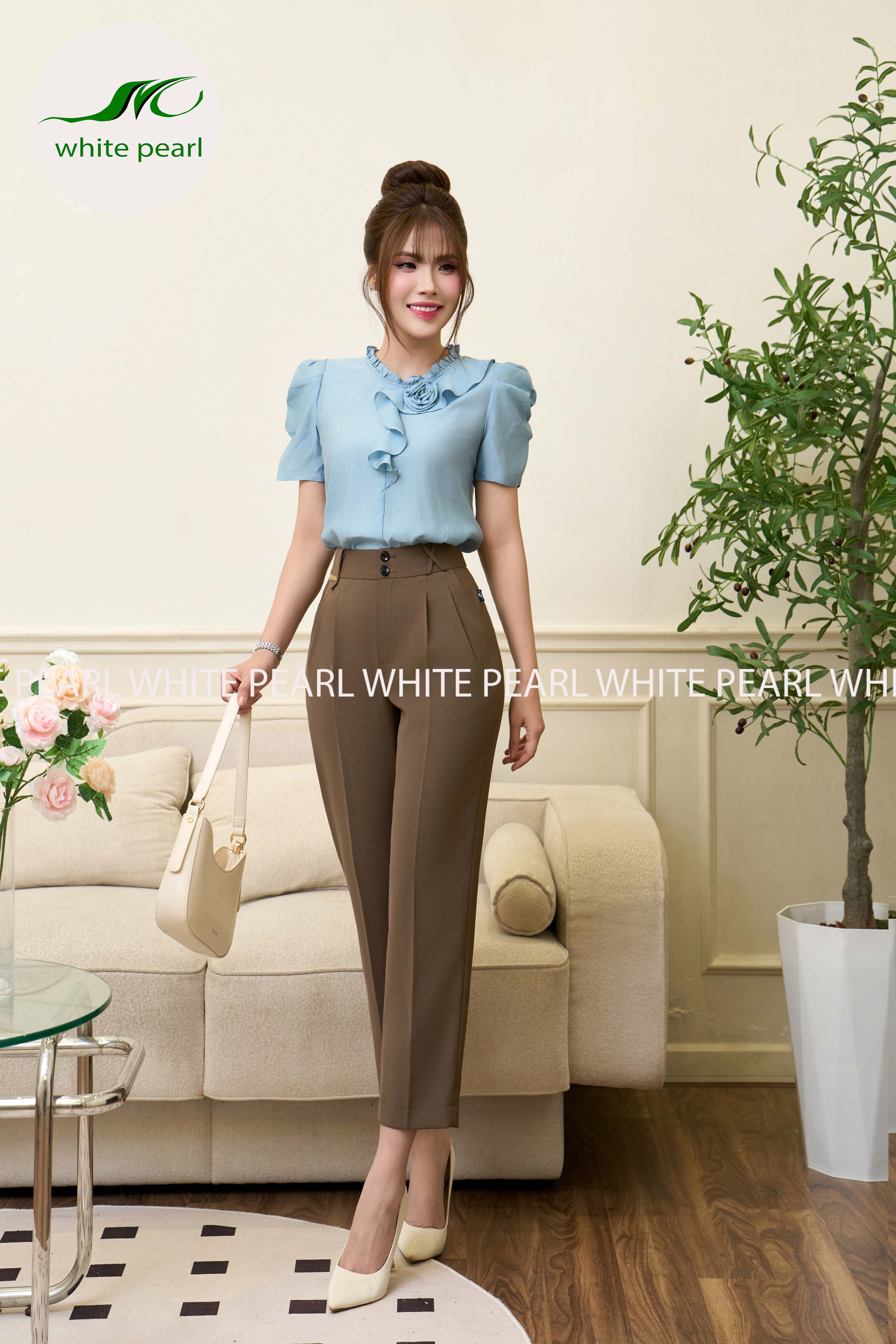 Quần baggy suông thụng thời trang công sở White Pearl