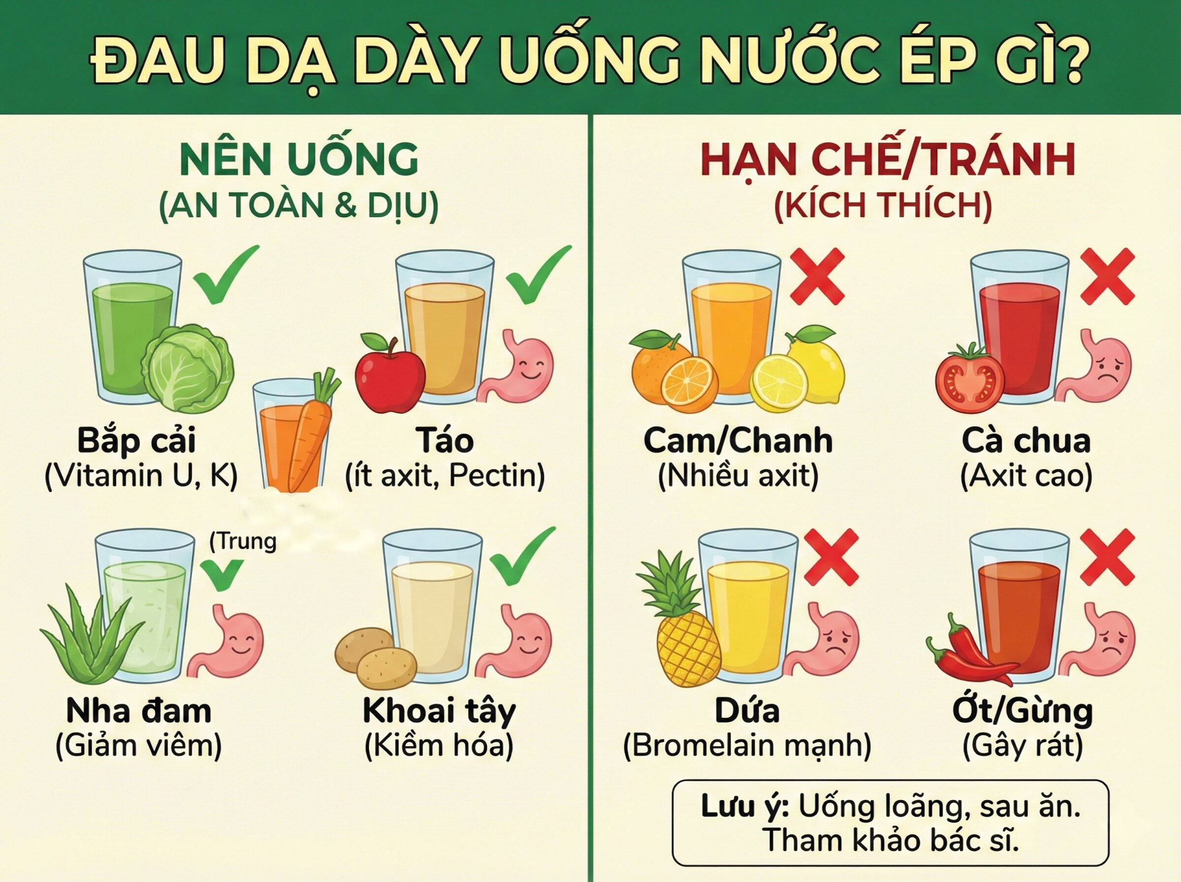 Đau Dạ Dày Nên Uống Nước Ép Gì? Top 8 Loại Tốt Nhất