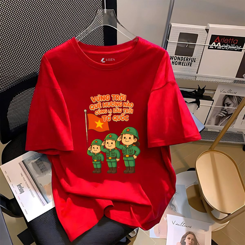 Áo phông Vùng trời quê hương nào cũng là bầu trời tổ quốc chất liệu thun cotton co giãn 4 chiề - LOZA G0410_thumbnail_1