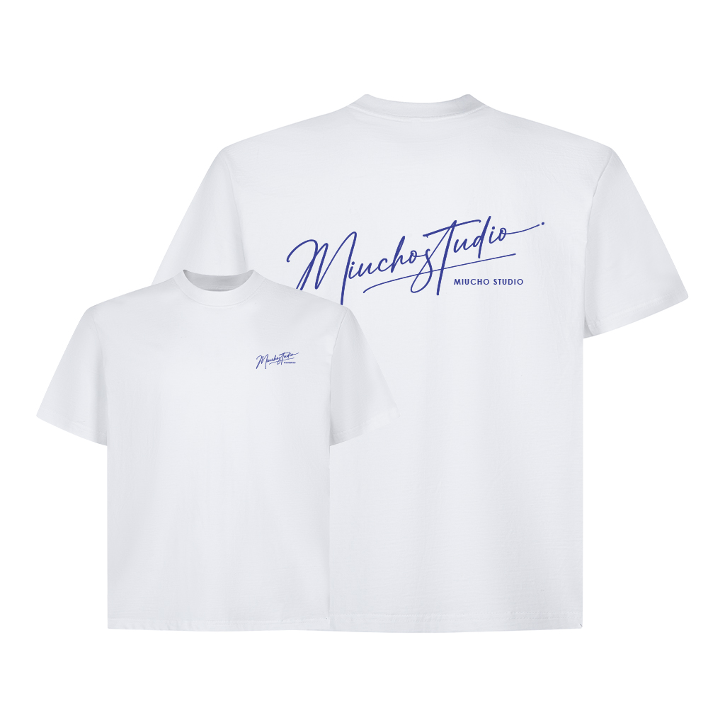 Áo thun boxy local brand AXD1601 Miucho vải cotton 250 gsm dày dặn 2 chiều cổ tròn in typography