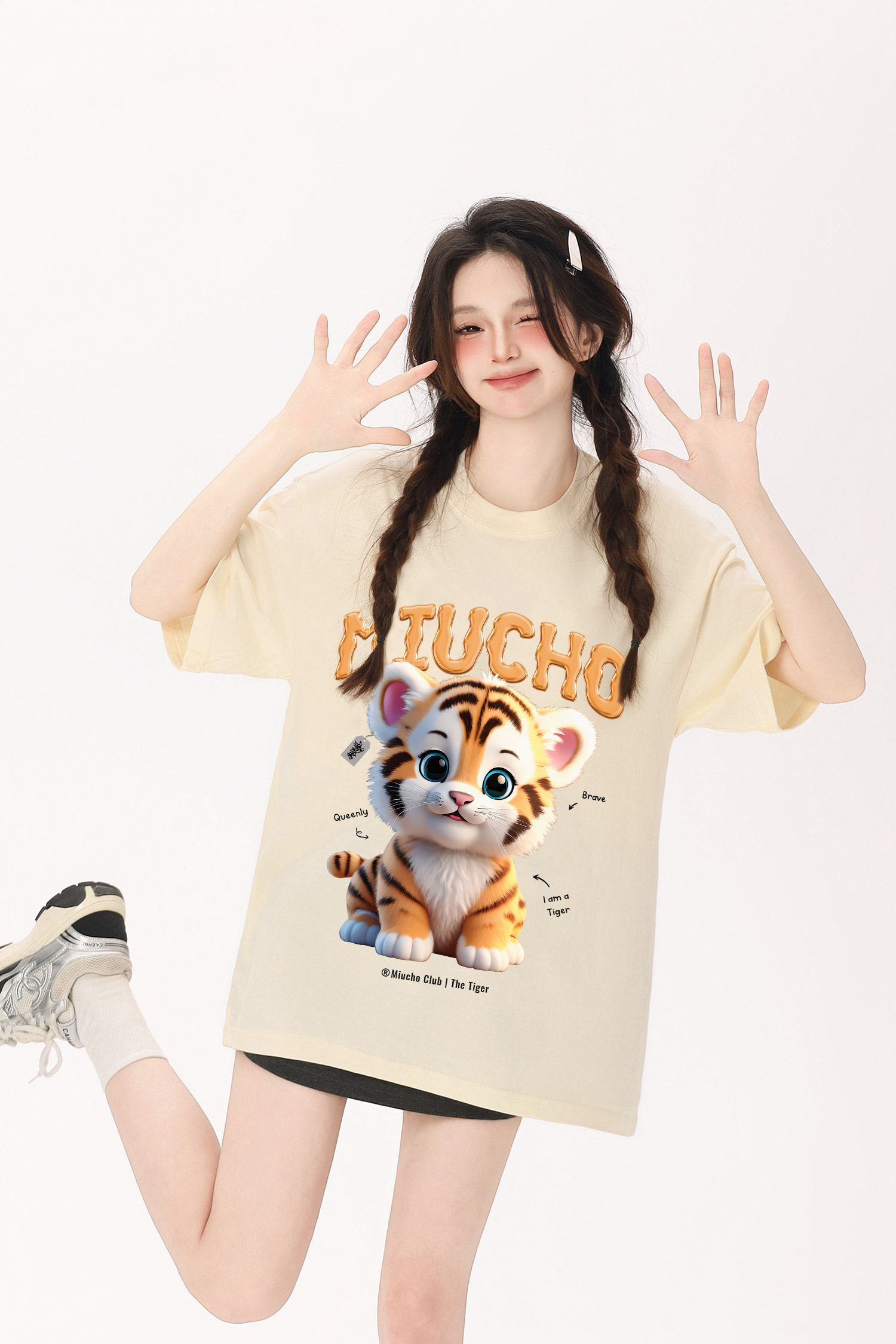 Áo thun form rộng 12 con giáp tuổi Dần (tuổi hổ) ATD1238 Miucho tay ngắn cổ tròn in mix_thumbnail_10