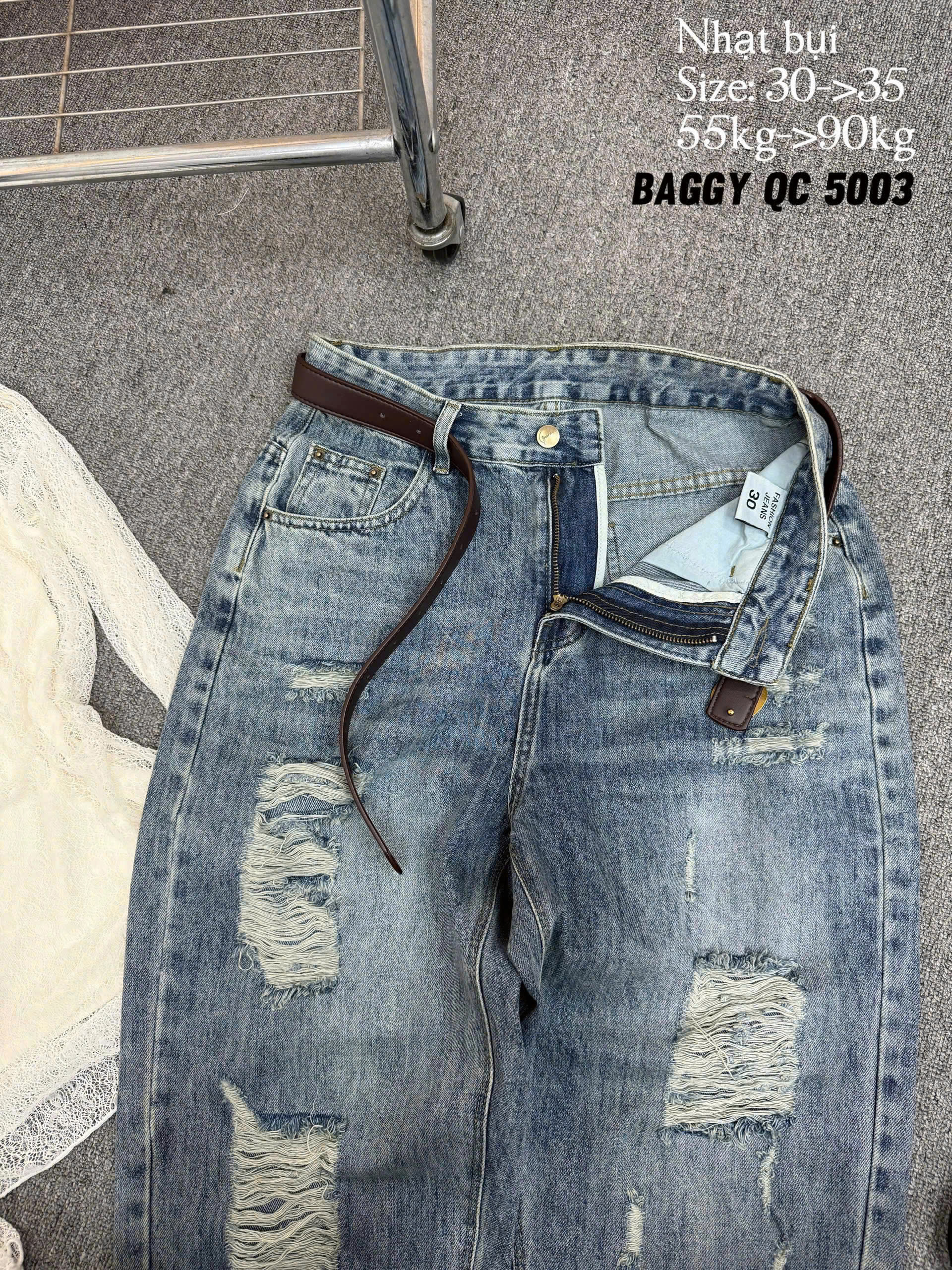 Quần baggy jean rách nhiều bigsize QJ5003 dành cho nàng béo mập từ 55-90kg_thumbnail_13