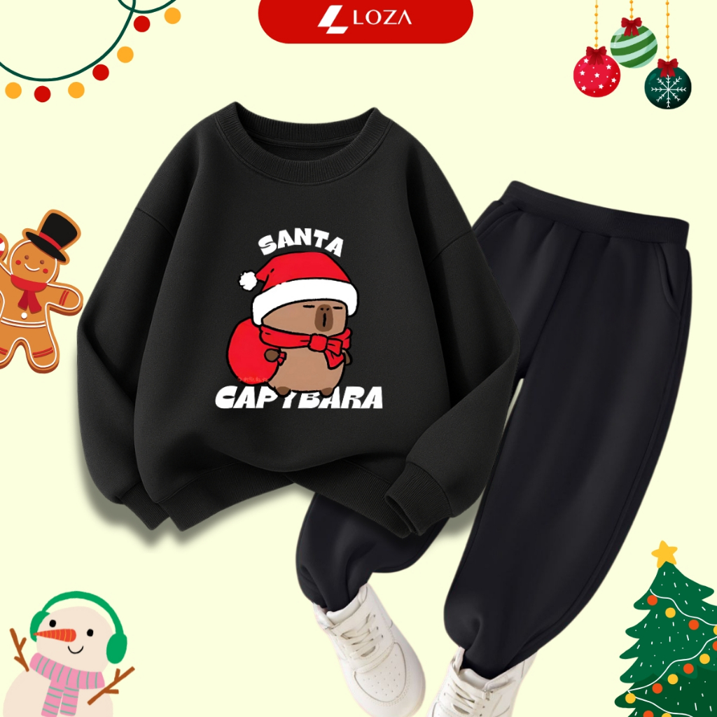 Bộ nỉ bé trai, bé gái in hình Capybara Fanta - Loza Kids BI190_thumbnail_3