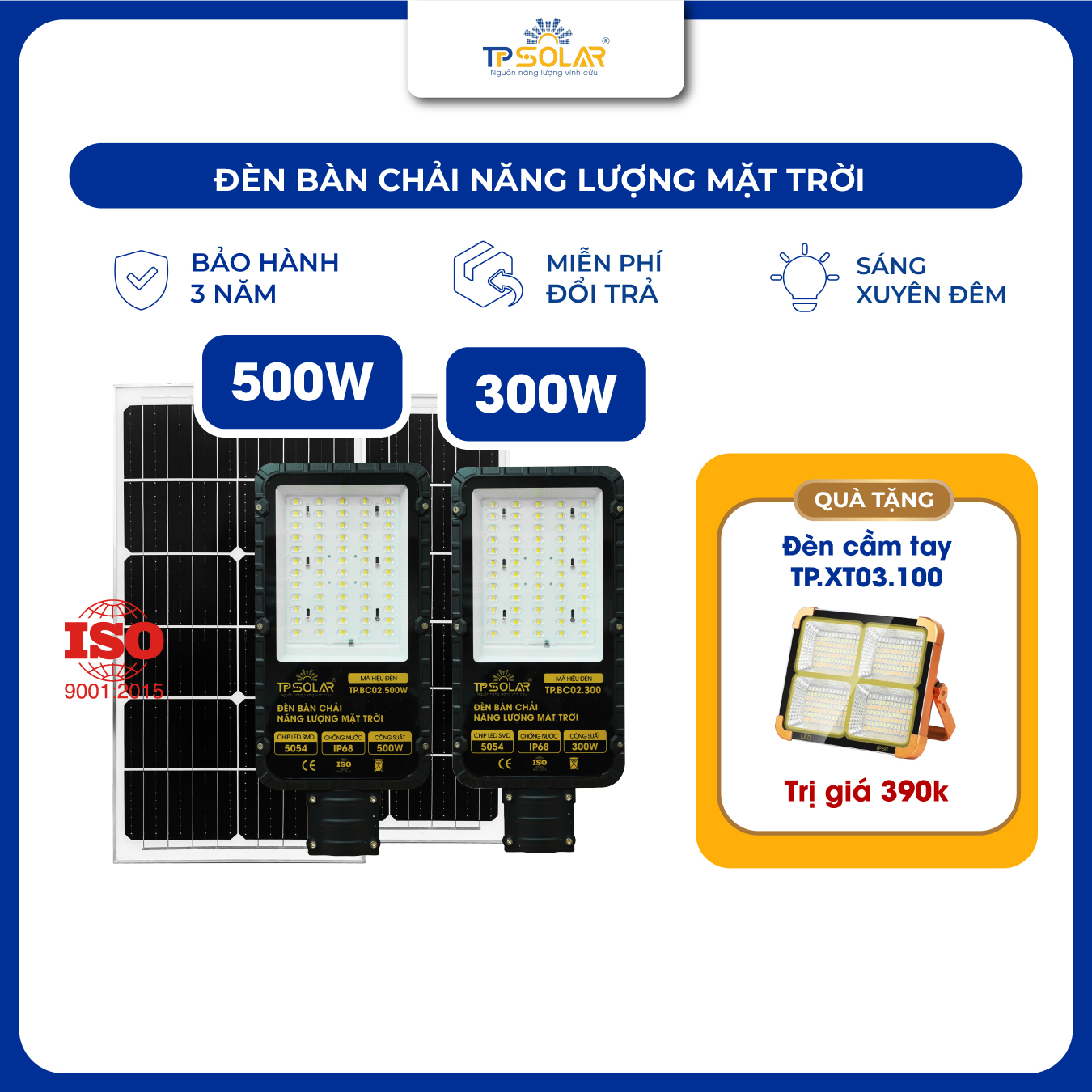 Đèn bàn chải cao cấp năng lượng mặt trời