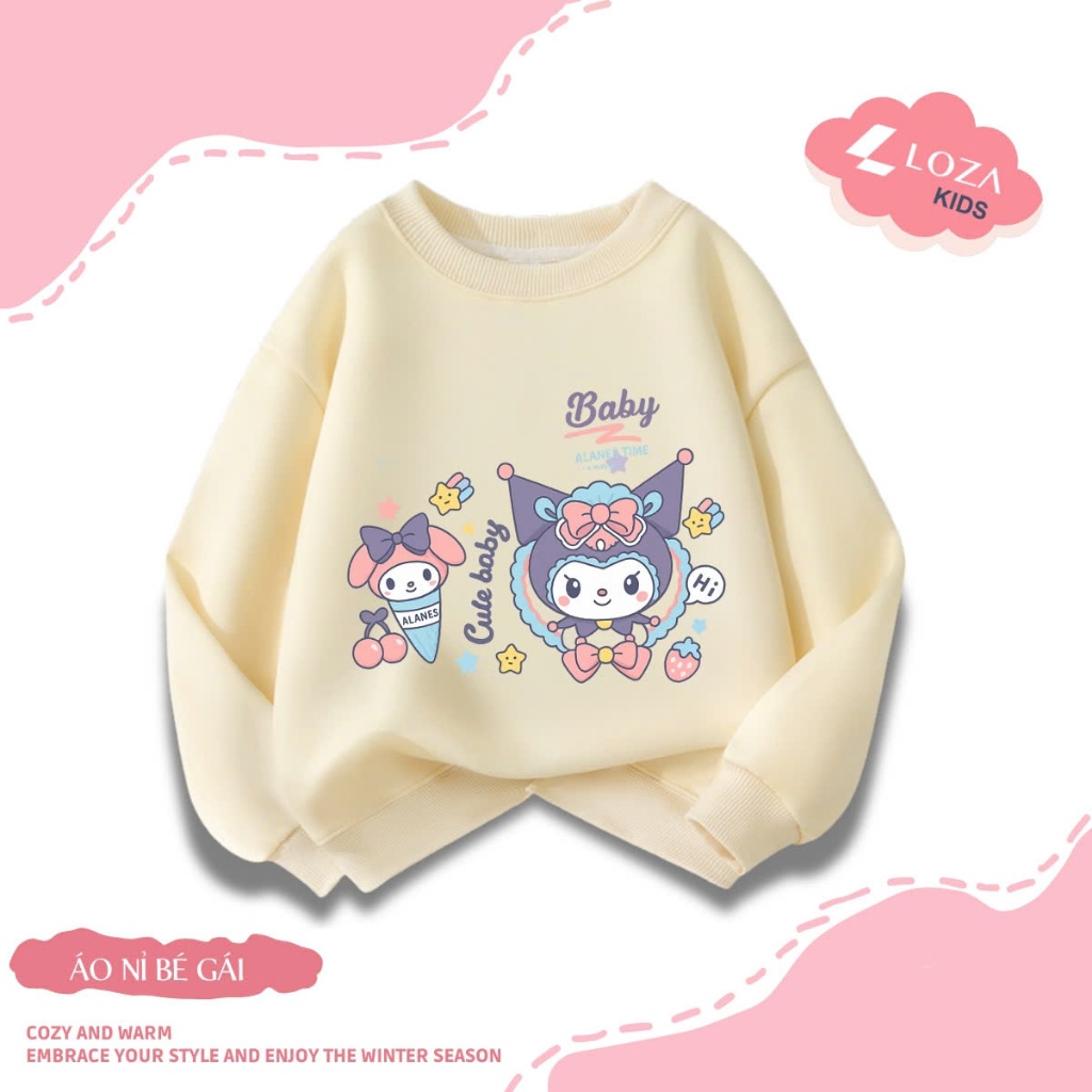 Áo nỉ sweater bé gái in hình My Melody&Kuromi - Loza Kids IN016_thumbnail_0