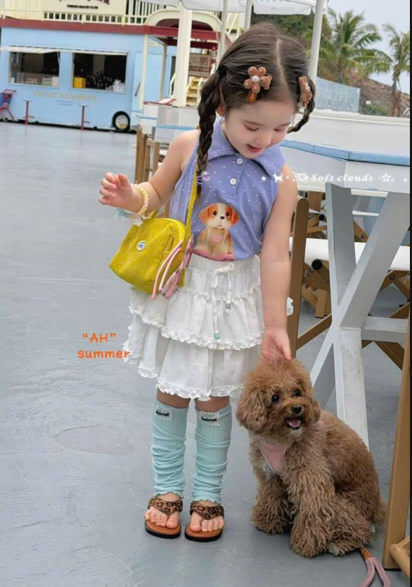 AH84 - Áo sát nách tím in hình dễ thương hãng AH