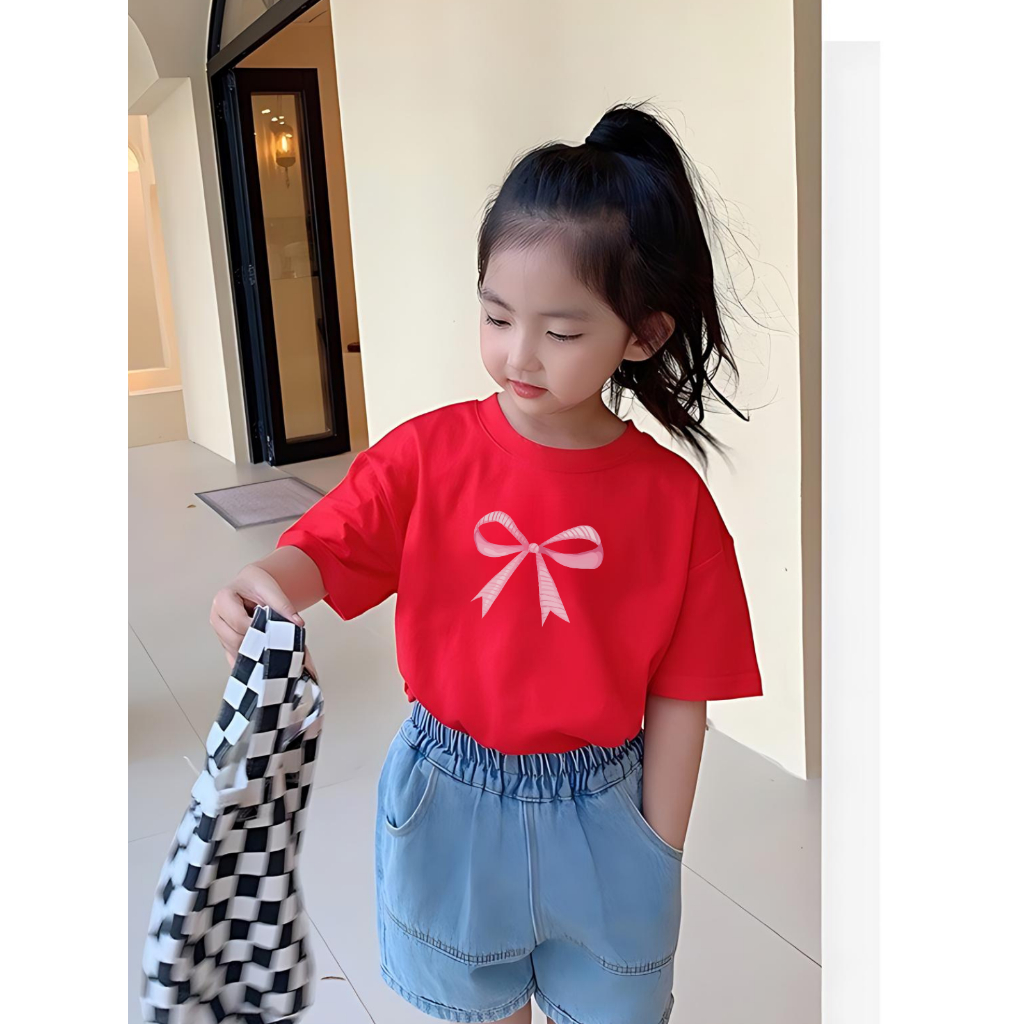 Áo phông bé gái in hình nơ - Loza Kids Mã AT2733_thumbnail_1