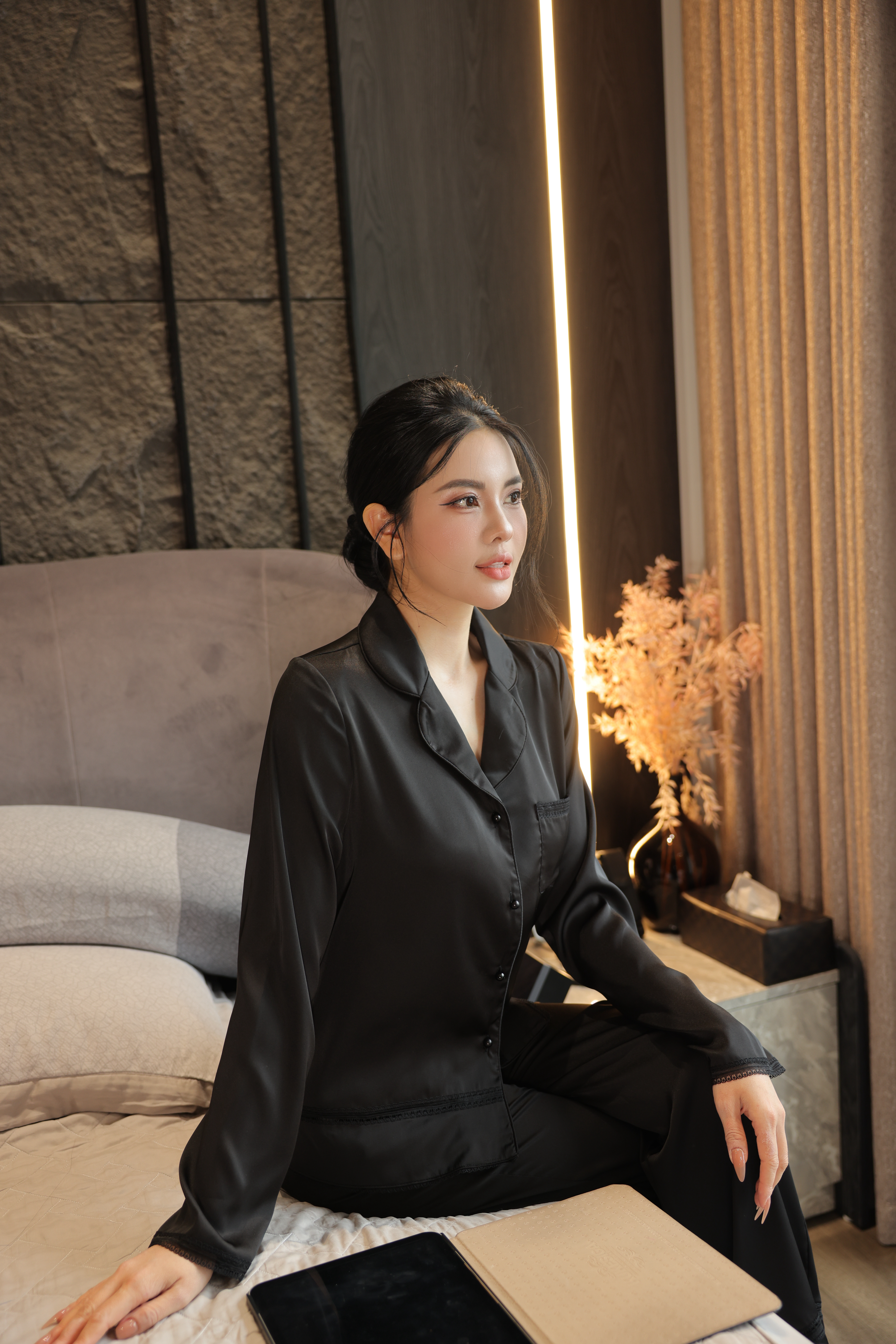 Bộ Lụa Áo Dài Tay, Quần Dài BN649_thumbnail_11