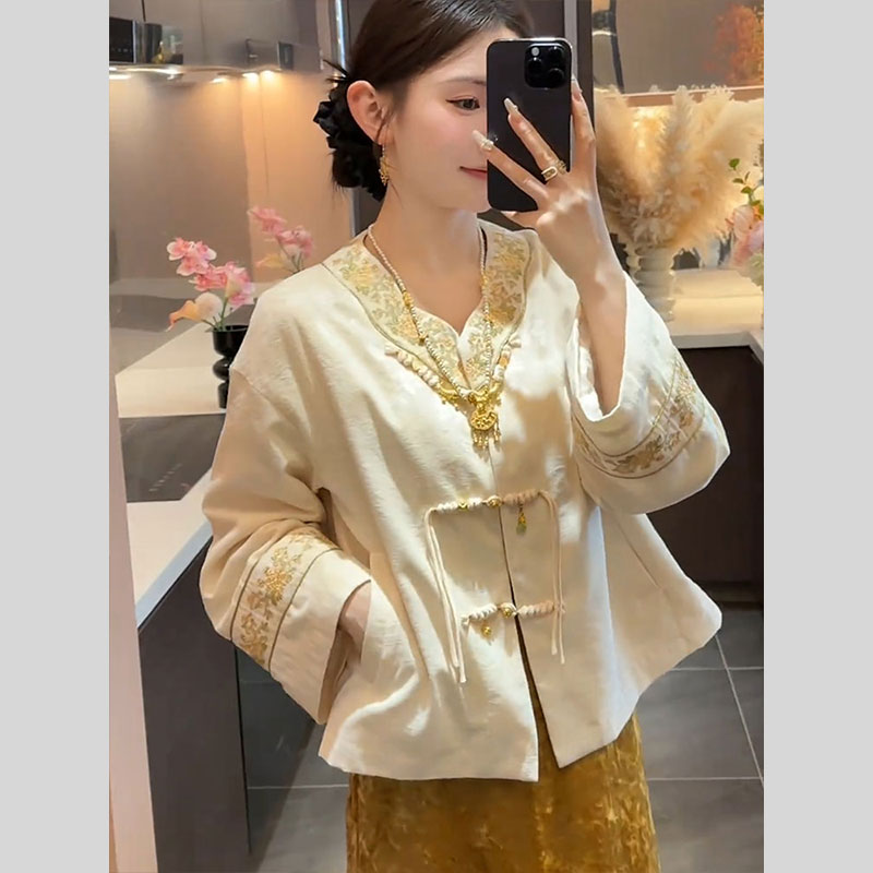 Áo Cổ V Truyền Thống Thanh Nhã Hai Mảnh