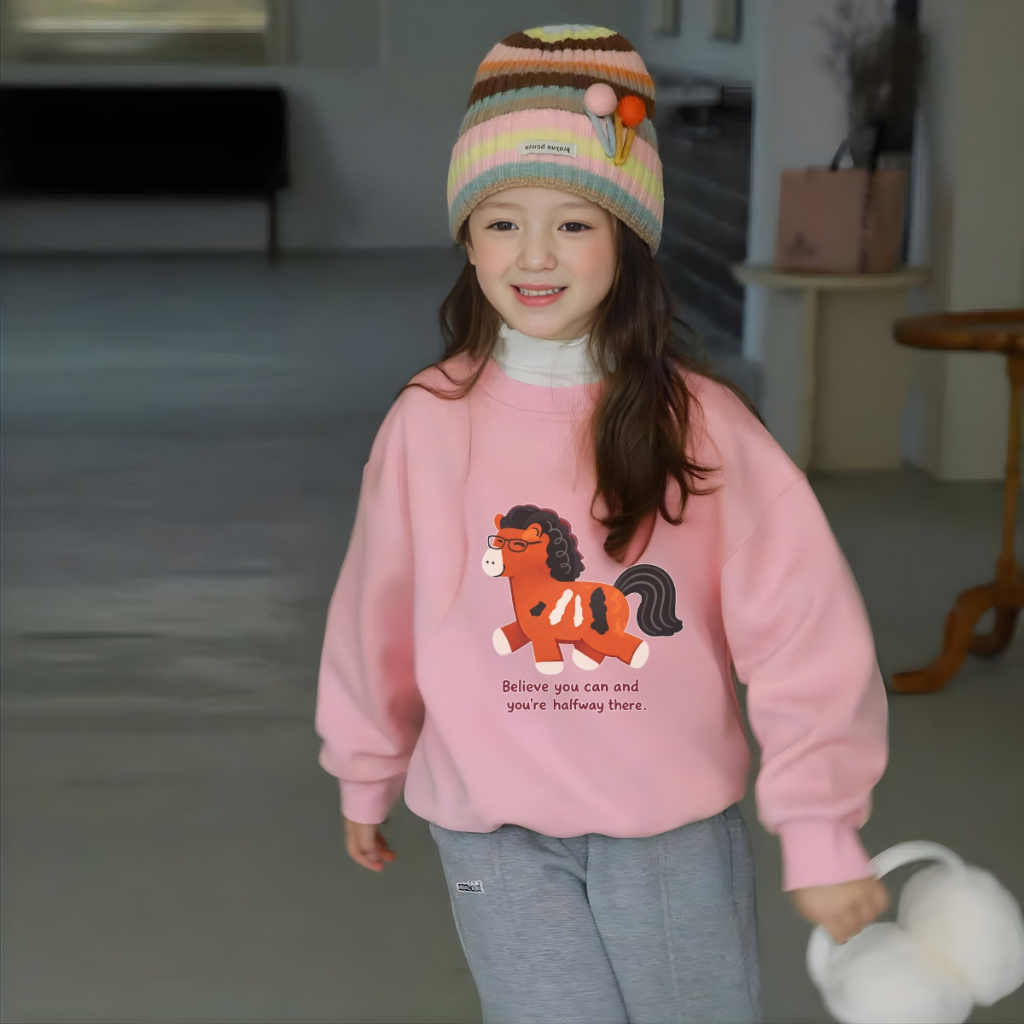 Áo nỉ sweater bé gái nhiều hình dễ thương - Loza Kids IN023