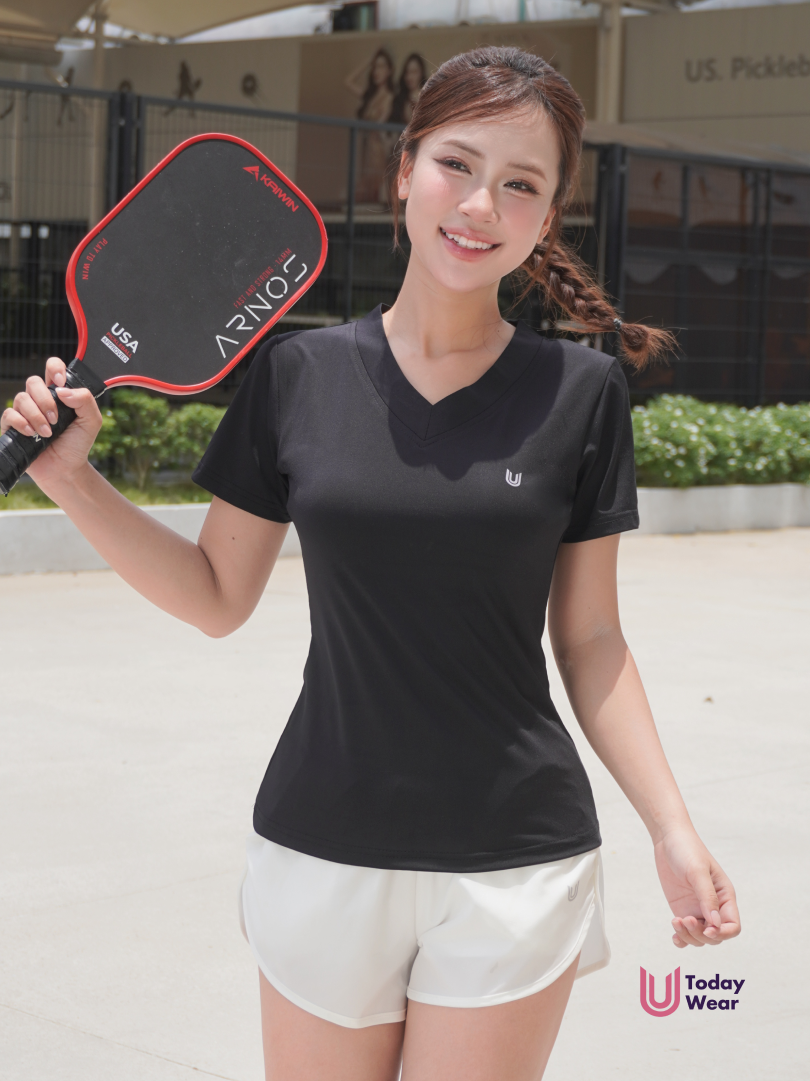 Áo cổ tim có tay Sera