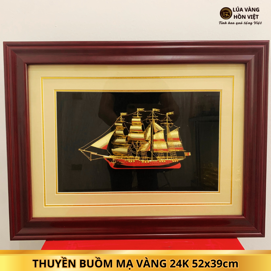THUYỀN BUỒM MẠ VÀNG 24K 52x39cm_thumbnail_1