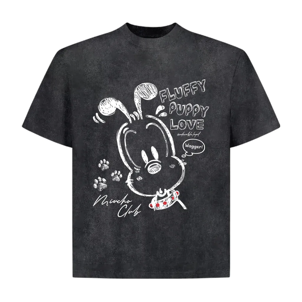 Áo thun boxy hoạt hình AXD2465 Miucho cổ tròn chất vải cotton 2 chiều cao cấp dày dặn in mix