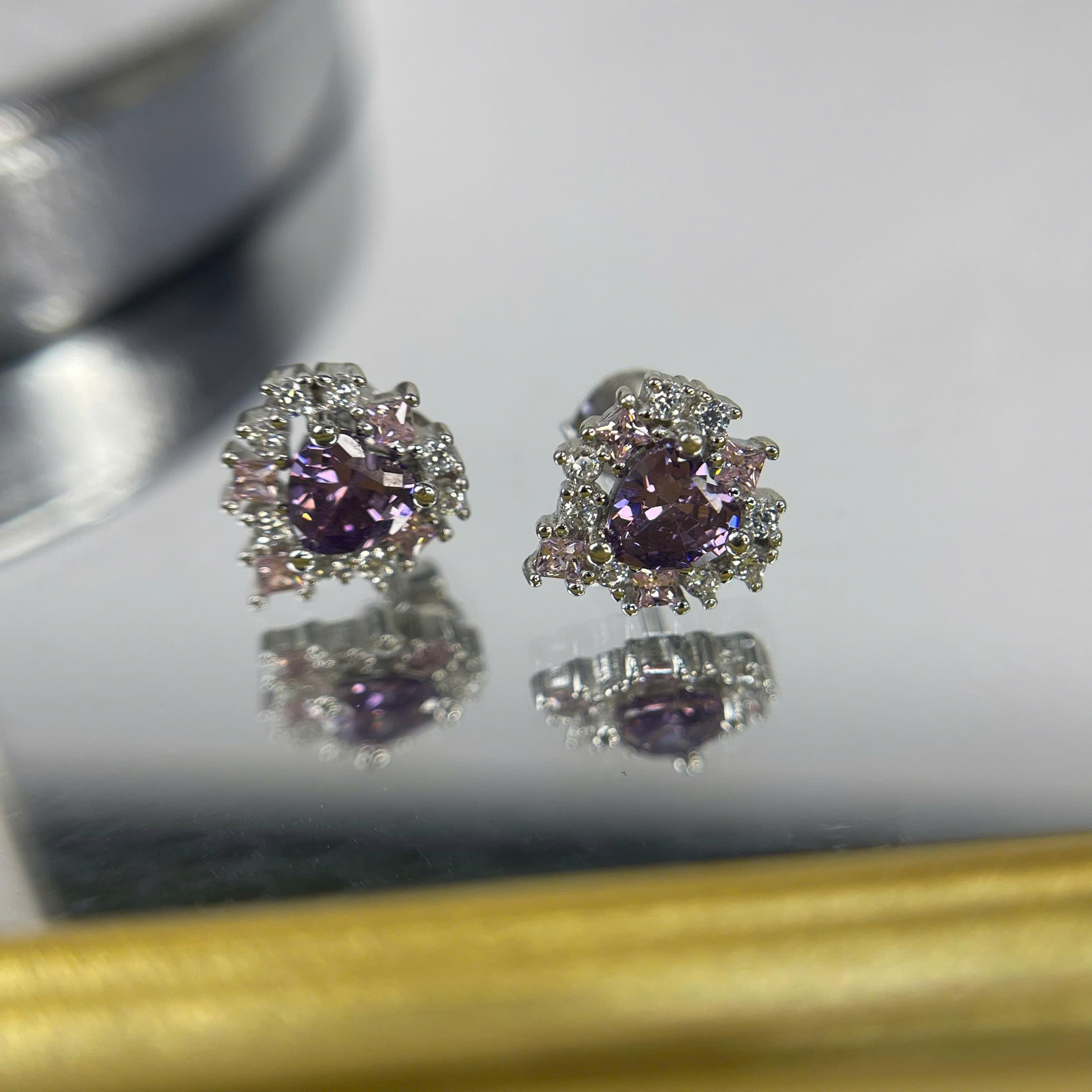 Khuyên kiểu bạc tim tím xi bạch kim_thumbnail_2