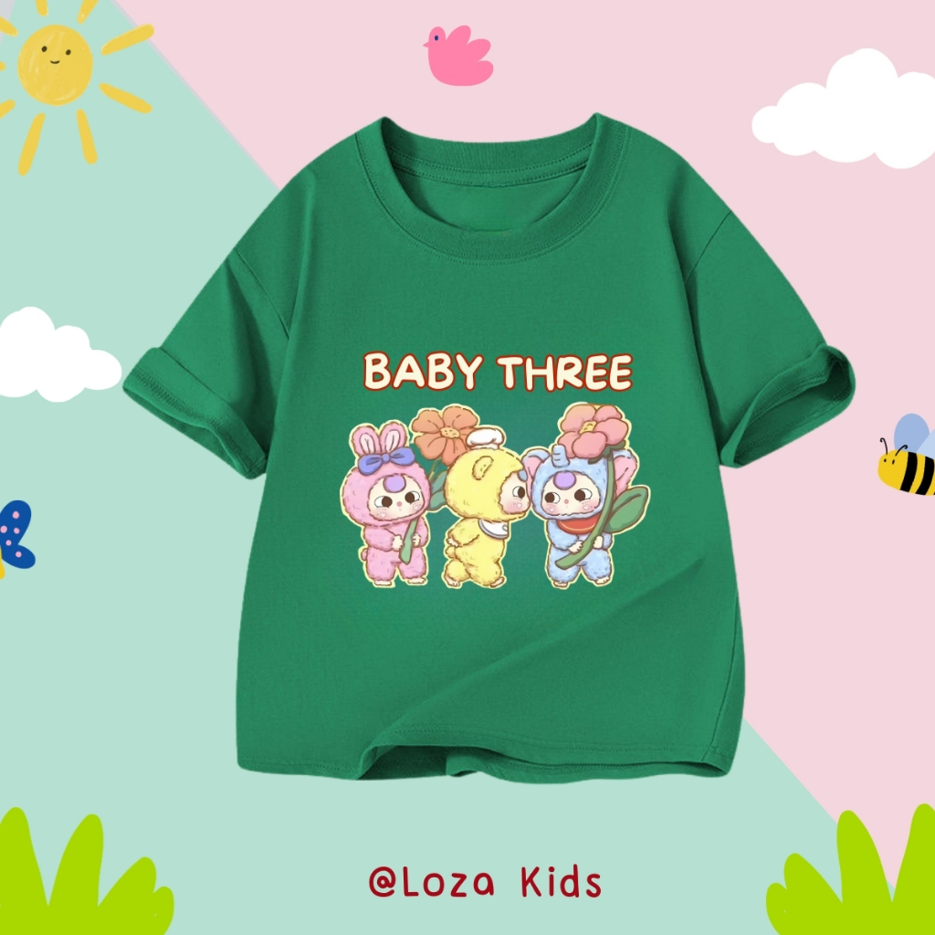Áo thun bé gái in hình Baby three - Loza Kids AT2914_thumbnail_3