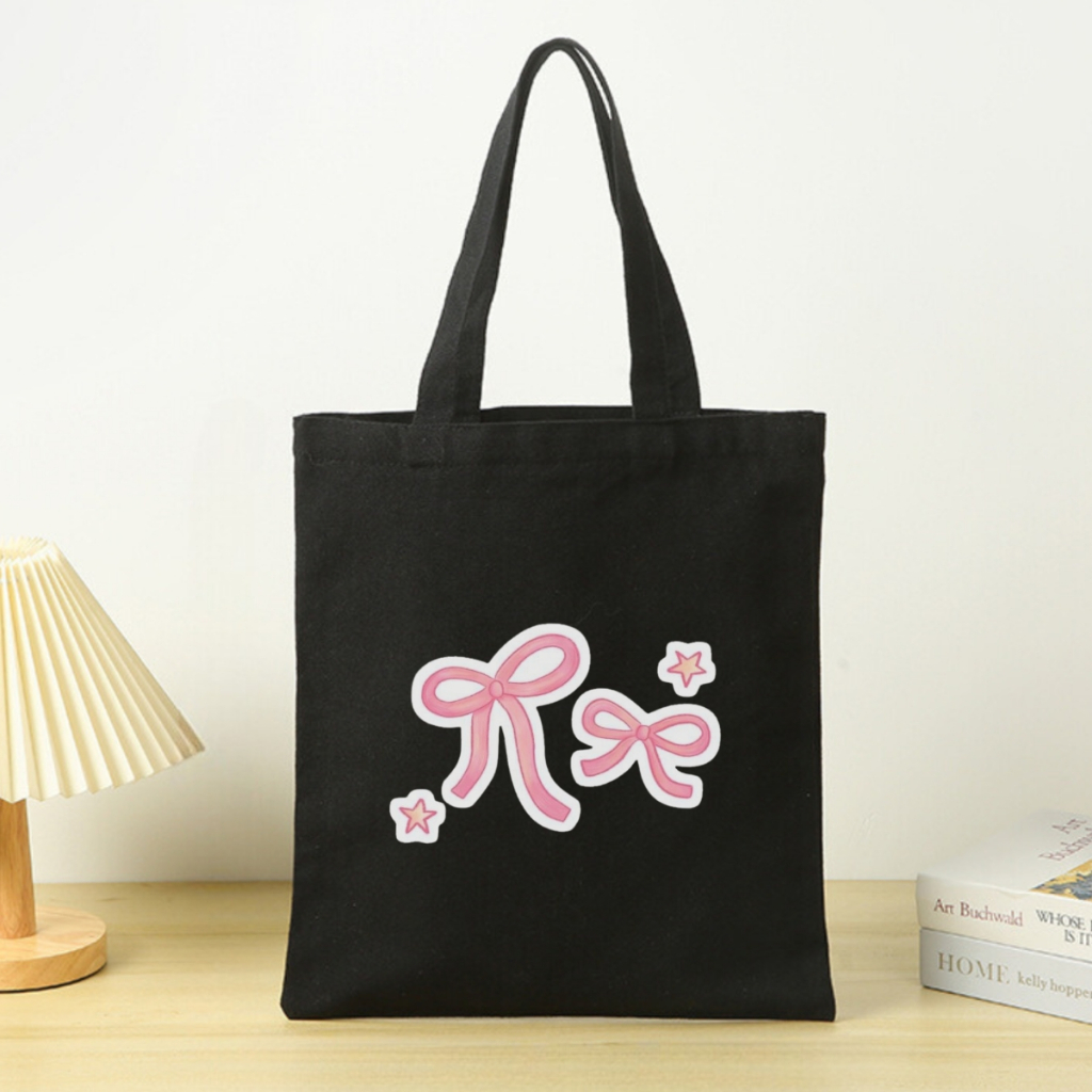 Túi tote vải canvas đeo vai hình nơ, hoa đẹp có khóa kéo và ngăn phụ We Tee - WTU02_thumbnail_4