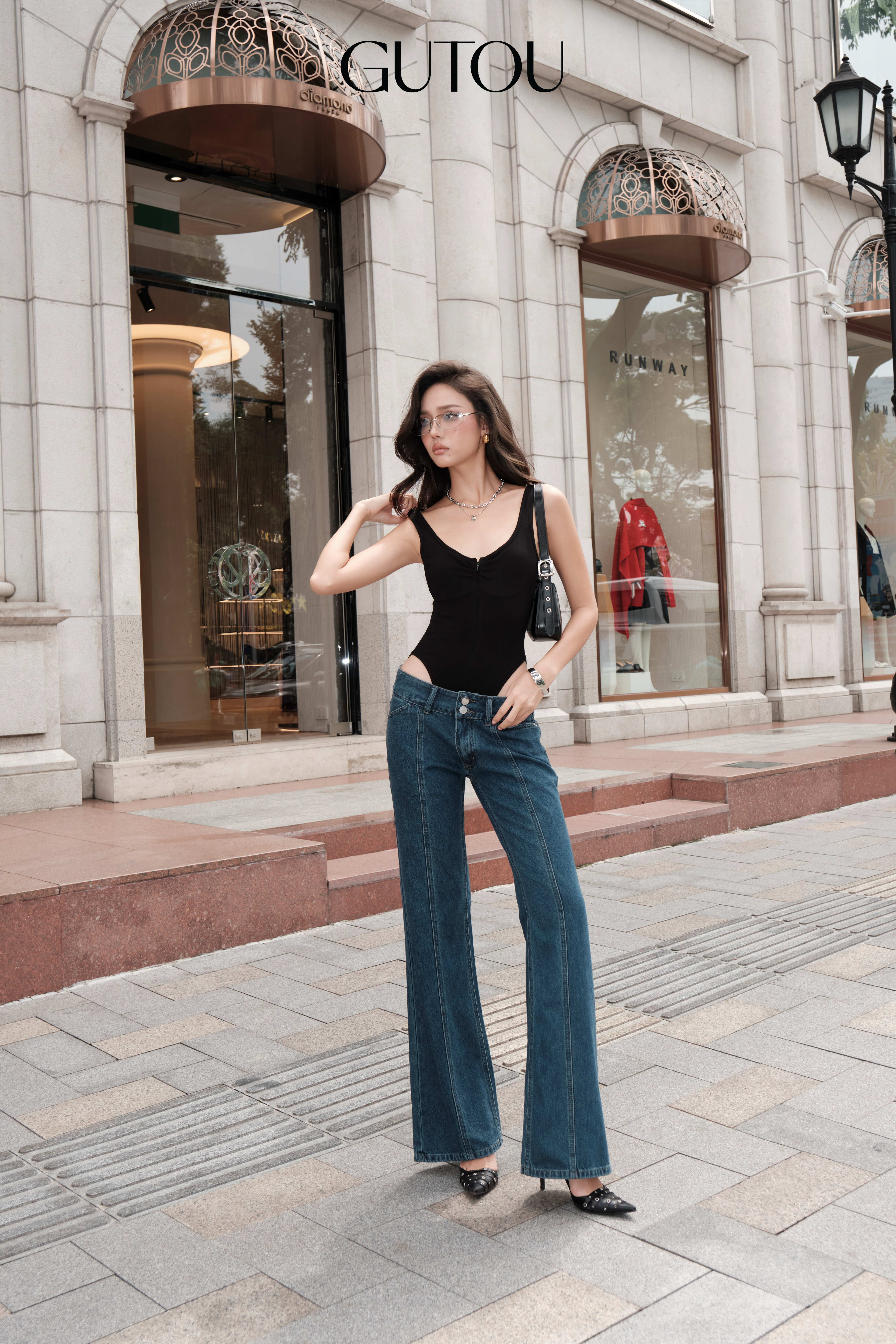 [ GUTOU ] Quần Jean Bass Cạp Trễ Trendy