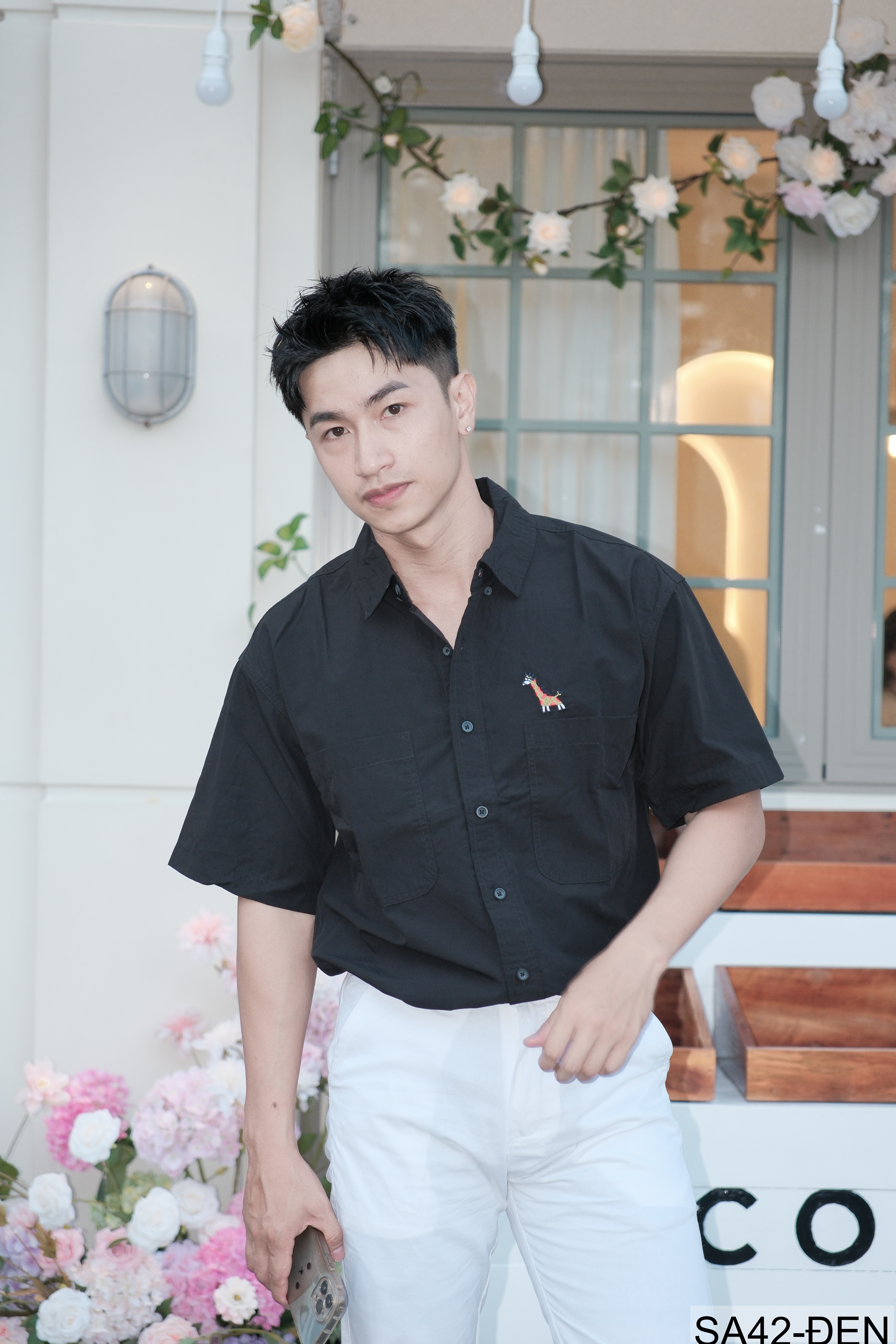 SA42 - Áo sơ mi nam ngắn tay phong cách Nhật, thêu hình hươu cao cổ, chất cotton thoáng mát_thumbnail_19