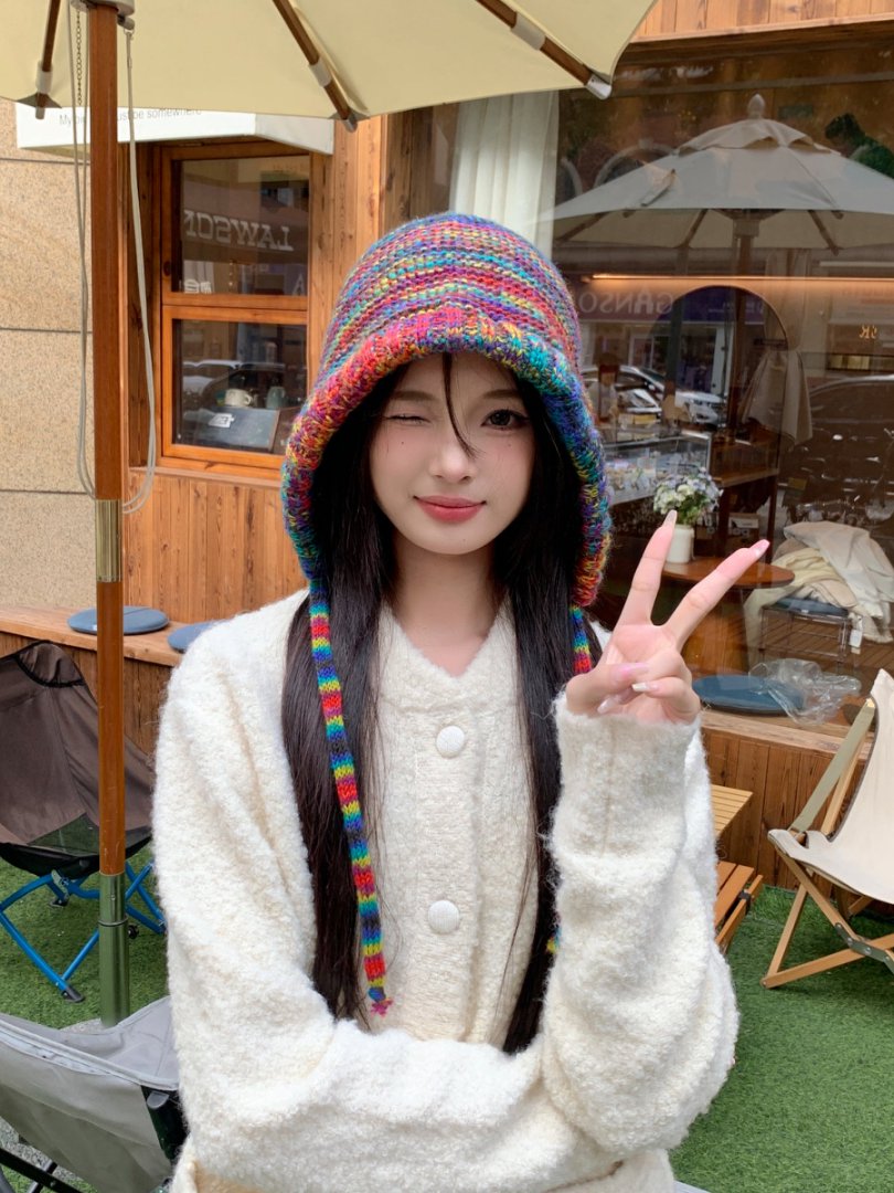 Mũ len đa sắc trùm tai buộc dây HZ2508_thumbnail_4