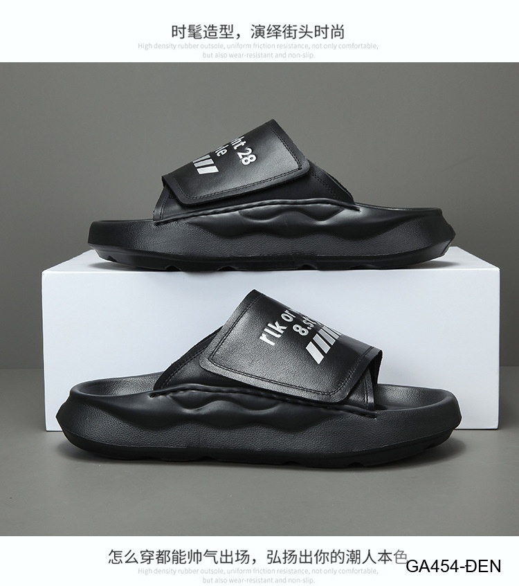 GA454 - Dép xỏ ngón nam thời trang đế dày êm chân, da bò lớp đầu, trắng đen_thumbnail_17