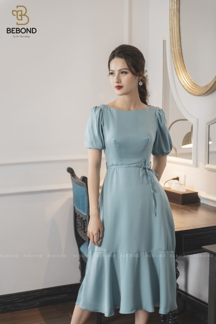 Đầm lụa đuôi cá xanh ngọc ALYS_thumbnail_0