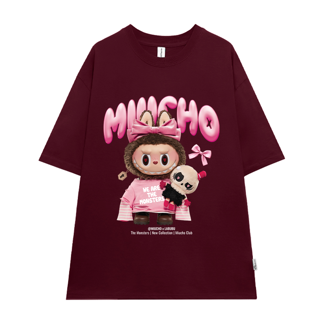 Áo thun labubu form rộng hottrend ATD1269 Miucho vải cotton thoáng mát cổ tròn in mix_thumbnail_9
