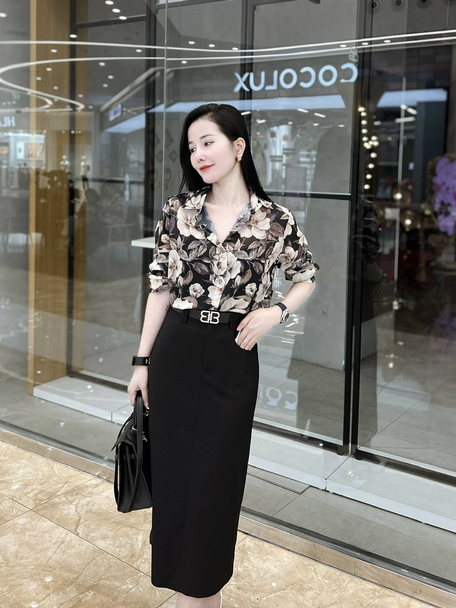 Áo Sơ Mi Hoa Tơ Phong Cách Thời Trang Hiện Đại