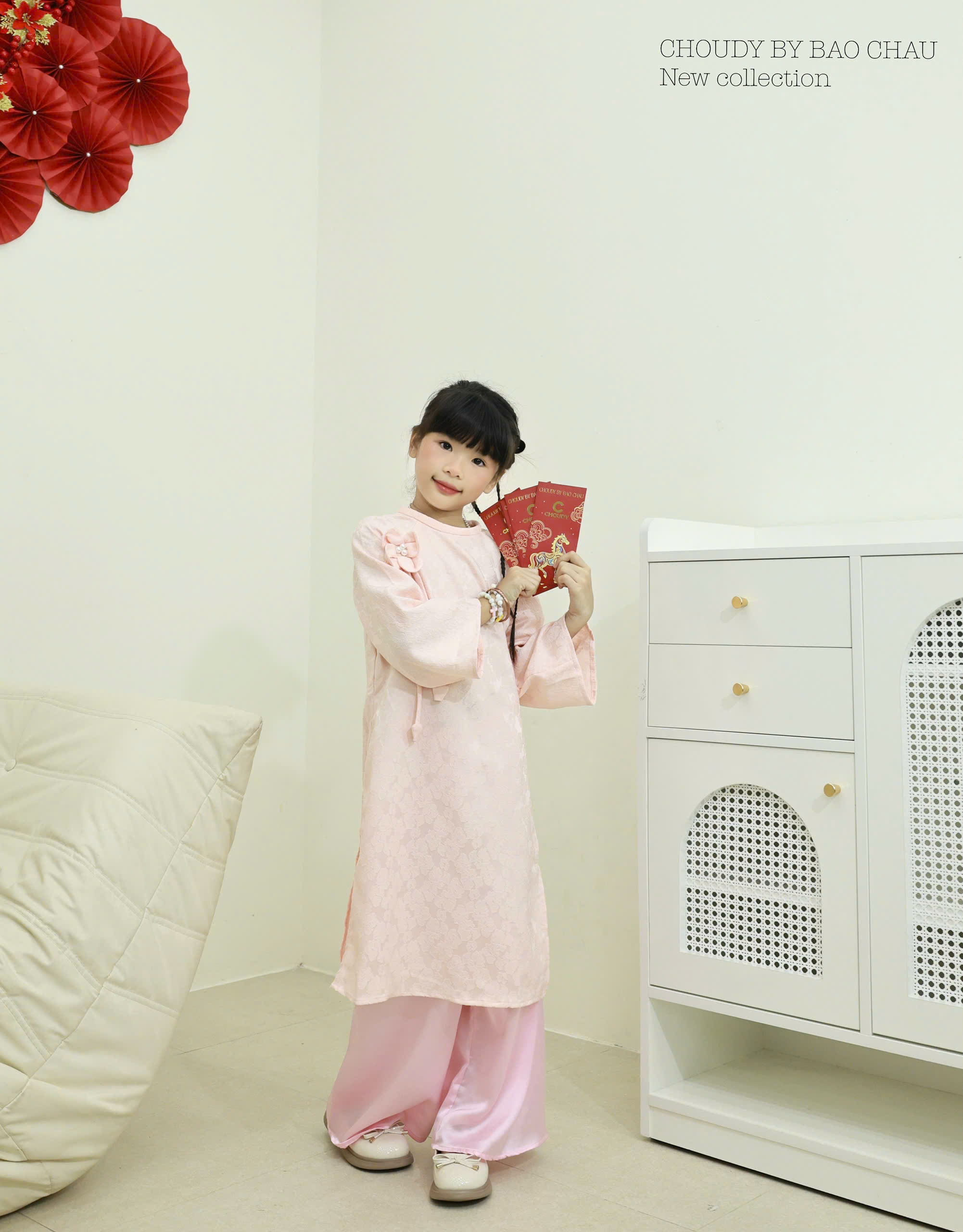 SALE A807 ÁO DÀI HỒNG BÉ GÁI_thumbnail_9