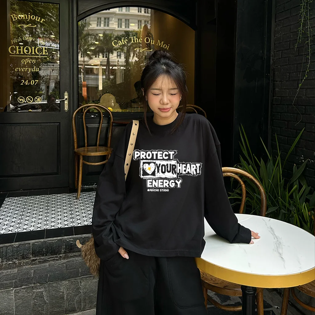 Áo thun boxy tay dài chữ cá tính Miucho 3149_thumbnail_2