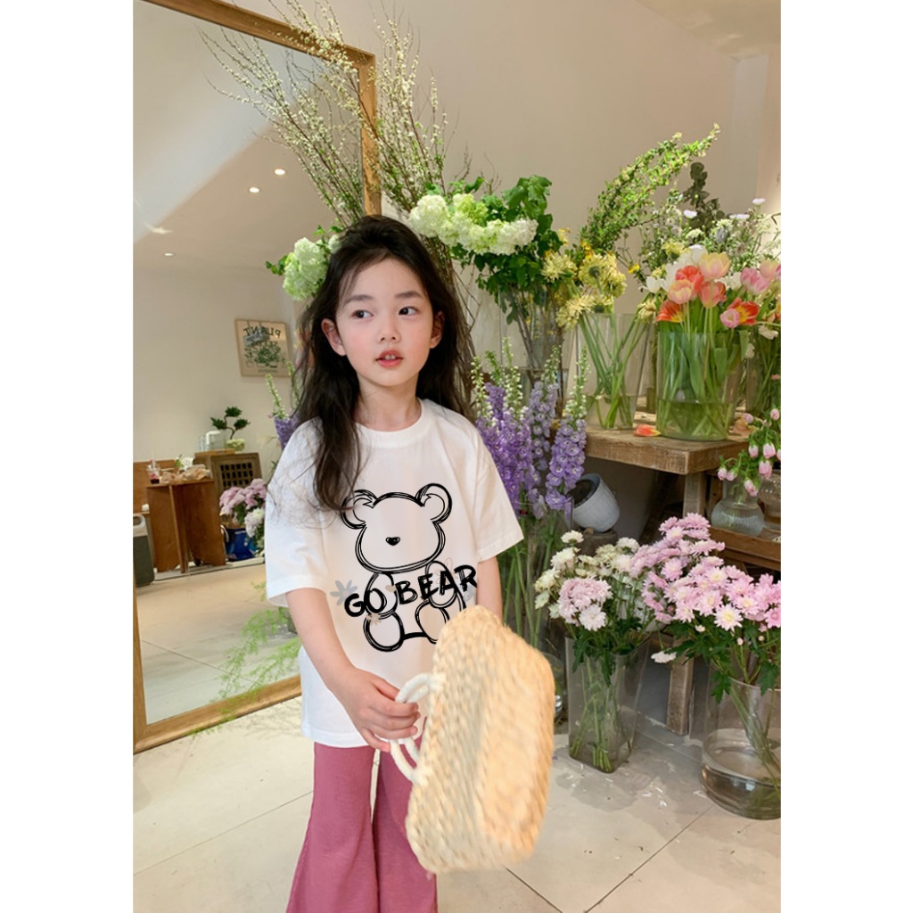 Áo thun bé gái form rộng AED679 Miucho Kid 100% vải cotton thoáng mát basic_thumbnail_4