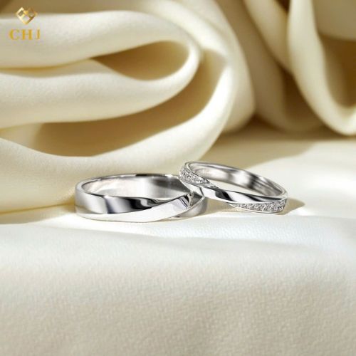 Cặp Nhẫn Cưới Kim Cương Vàng 14K CHJ521_thumbnail_0