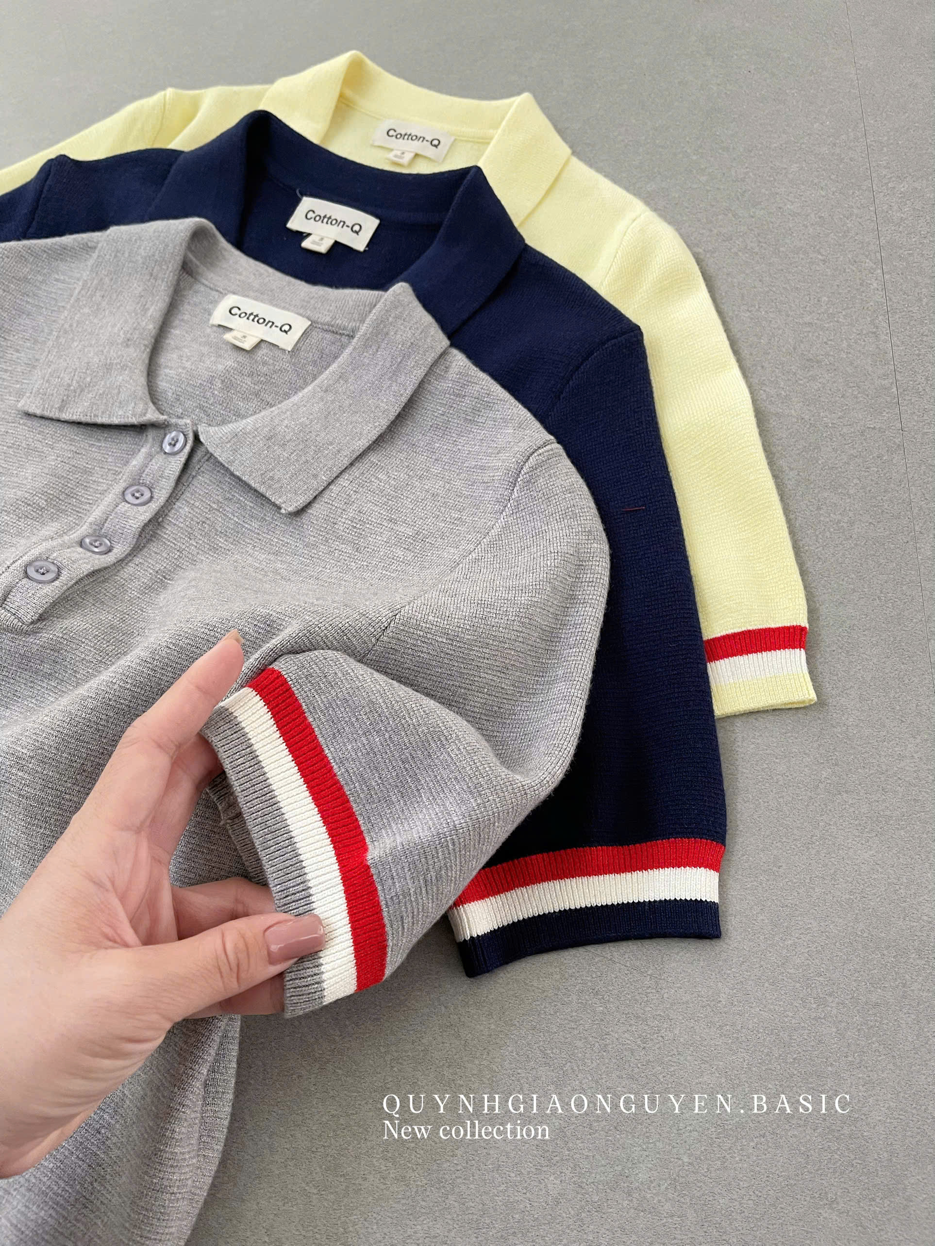 Áo dệt phối viền Cotton - Q ( XANH ĐEN )_thumbnail_15