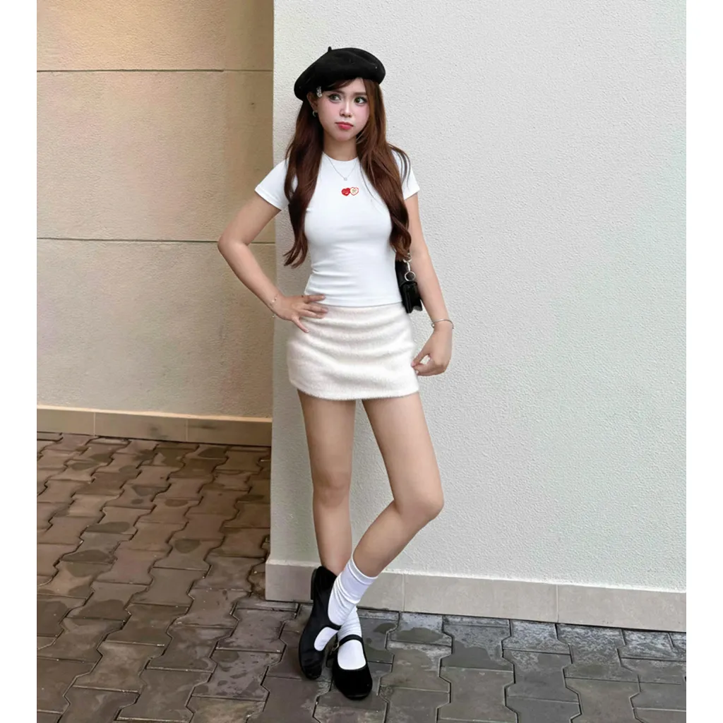 Áo baby tee nữ basic hình tim dễ thương Beezy vải visco thoáng mát tôn dáng 3024_thumbnail_2