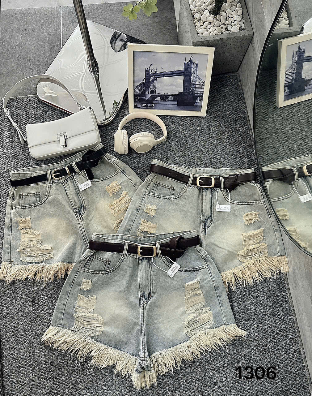 Quần short jean rách tua rua kiểu bigsize QSJ1306 dành cho nàng từ 55-90kg_thumbnail_6