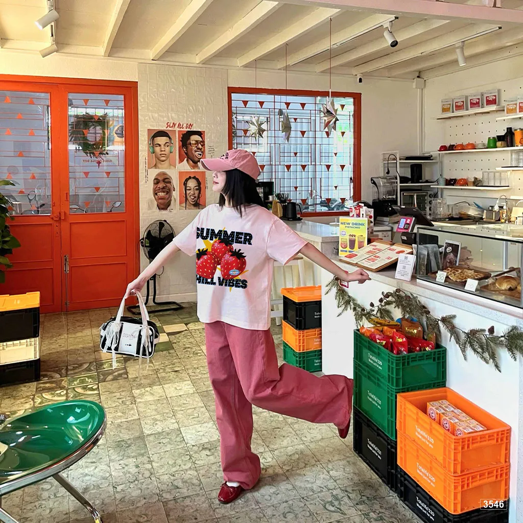 Áo thun boxy nam nữ Dâu Tây Miucho 3546_thumbnail_4