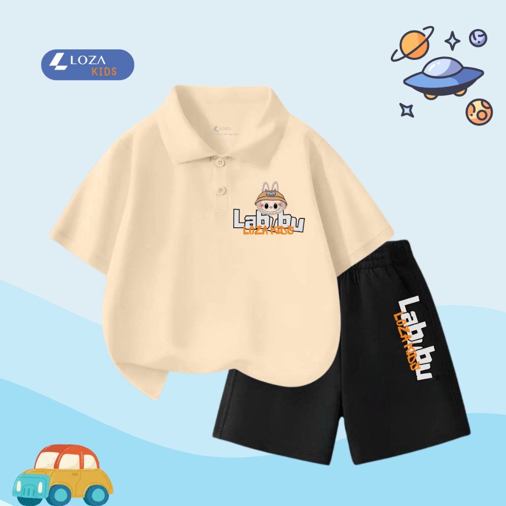 Bộ đồ polo bé trai in hình 'Labubu' - Loza Kids BO245_thumbnail_0