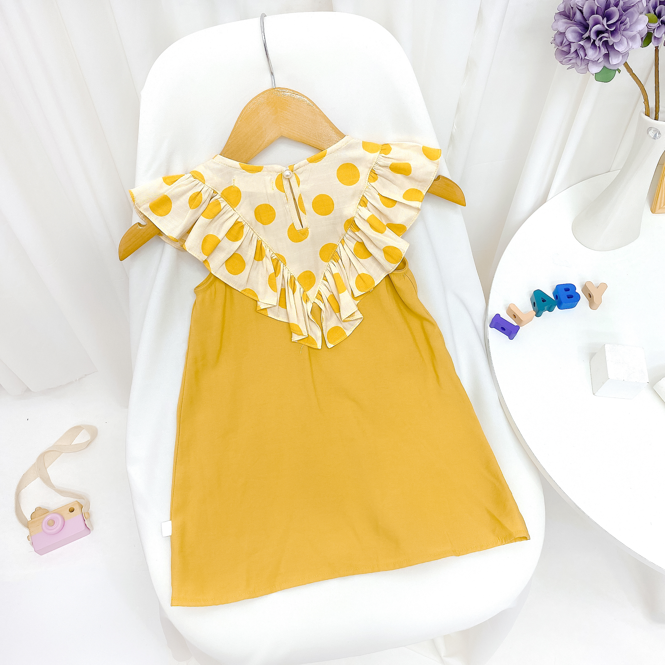 Váy suông phối bèo chấm bi_thumbnail_0