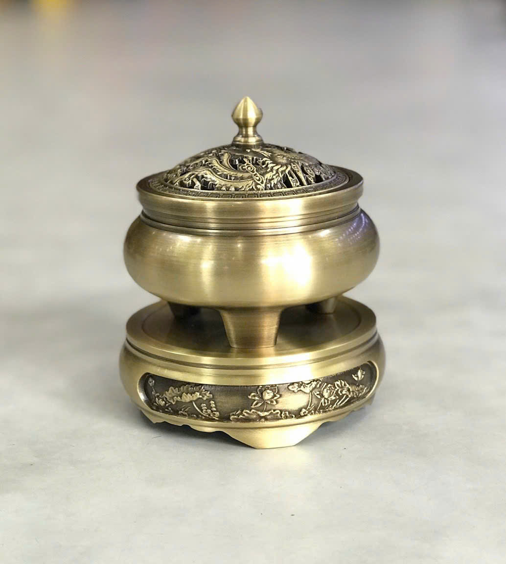 Lư xông trầm bằng đồng đẹp 